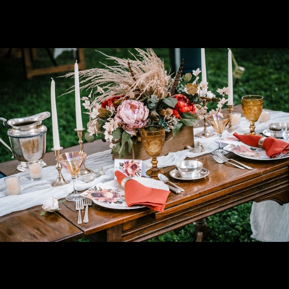 Boho Wedding Floral Centerpieces Table Setting Rustic Wood Vibes